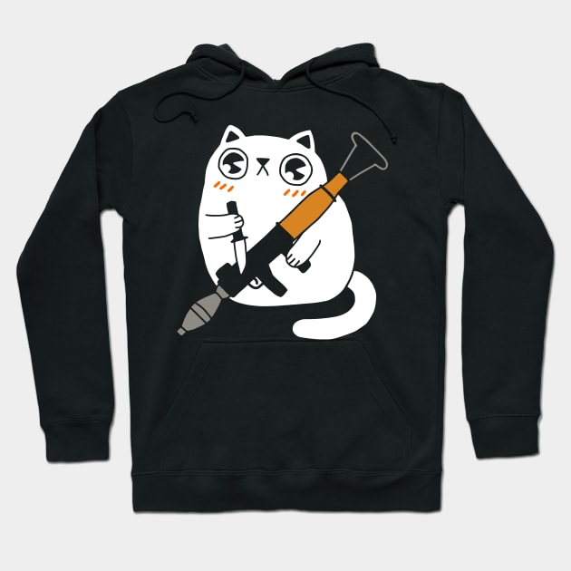 Cuddly Combat Cat Hoodie by obinsun